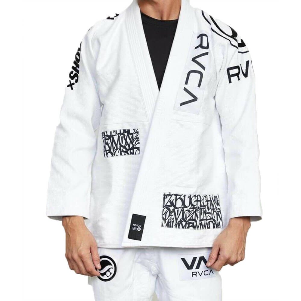 Shoyoroll Batch 105 Gi Absolute King white BJJ kimono with Buchecha-inspired embroidery and pearl weave fabric, displayed on a white background.