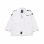 Shoyoroll Batch 111 BJJ Gi in white with exclusive Yu Nagaba artwork, designed for Brazilian Jiu-Jitsu with a lightweight pearl weave and durable construction.