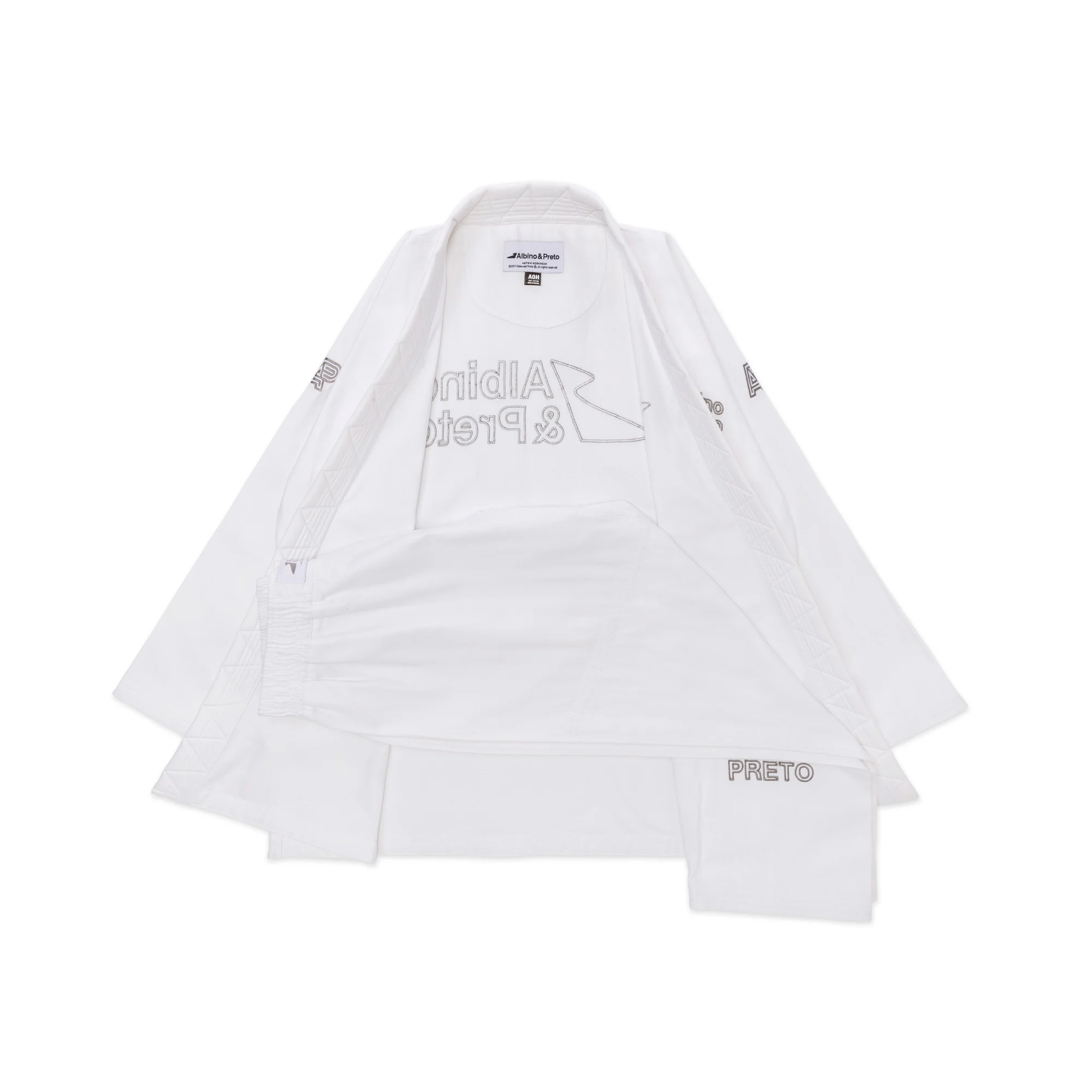 Albino and Preto Destination Grey White Gi – back view