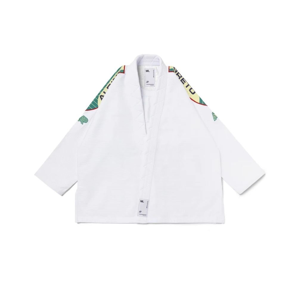 Albino and Preto GRYN COMP White Gi – front view