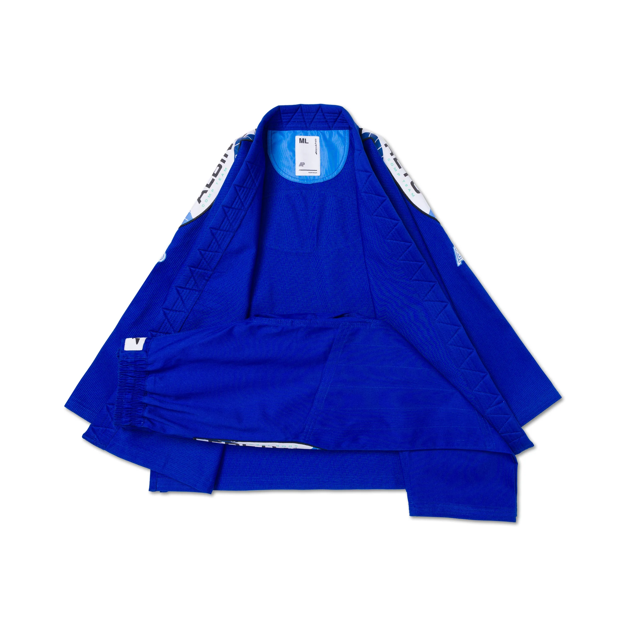 Albino and Preto RNG Comp Blue Gi – back view