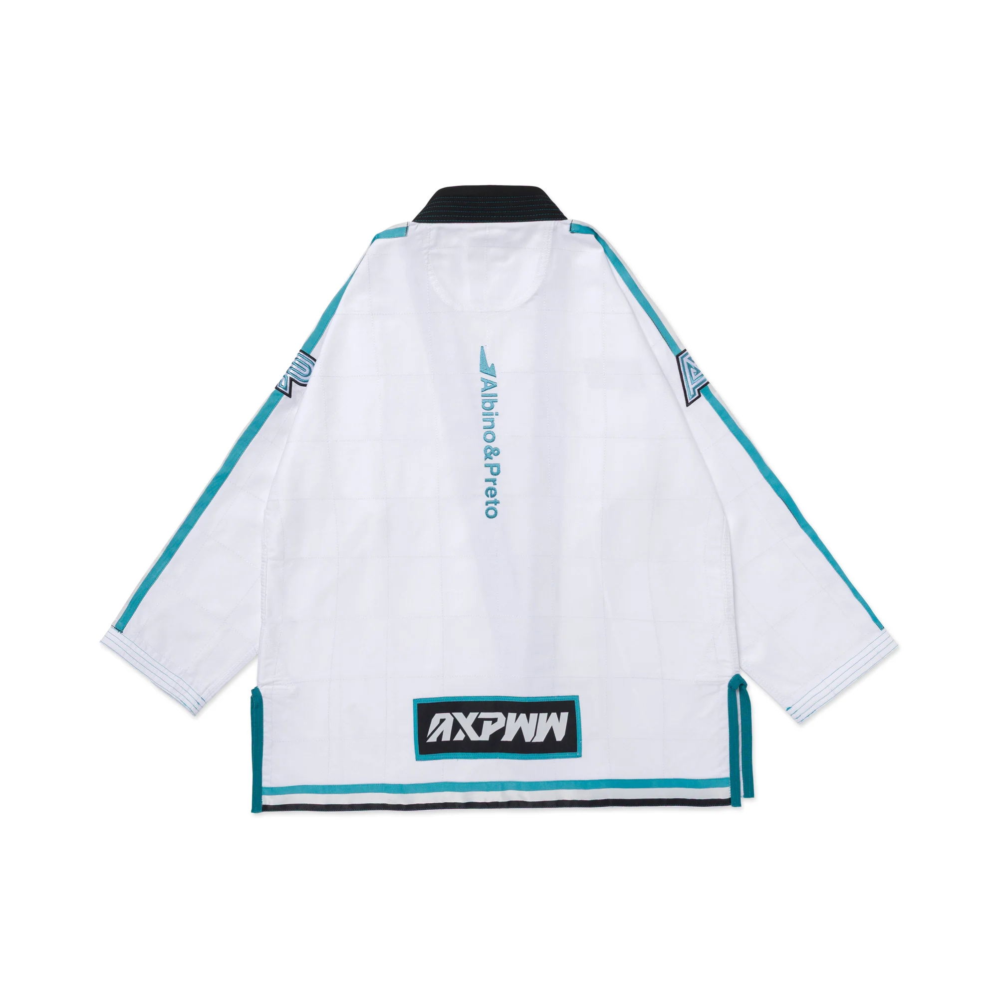 Albino and Preto Apex White Gi – back view