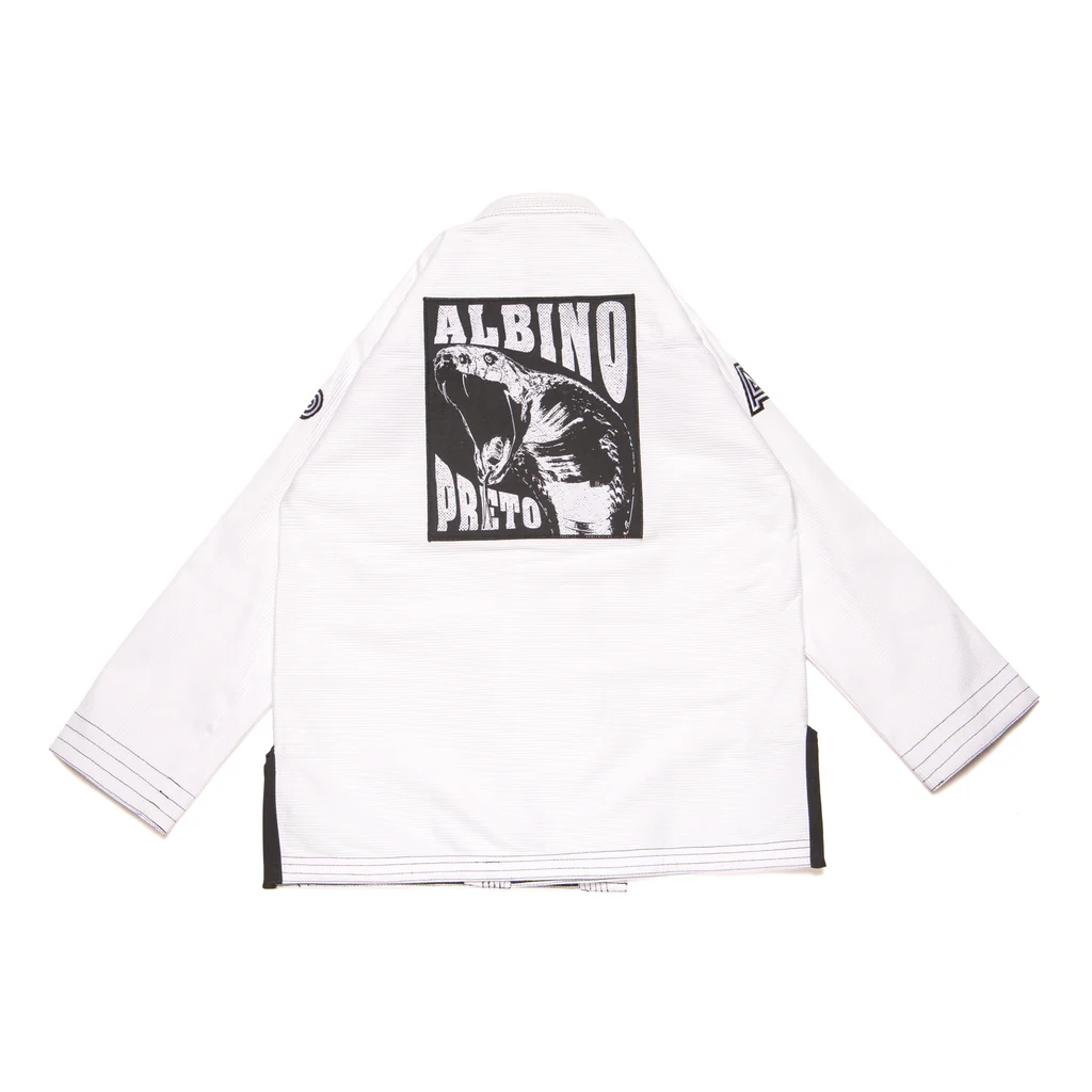 Albino and Preto Force White Gi – back view