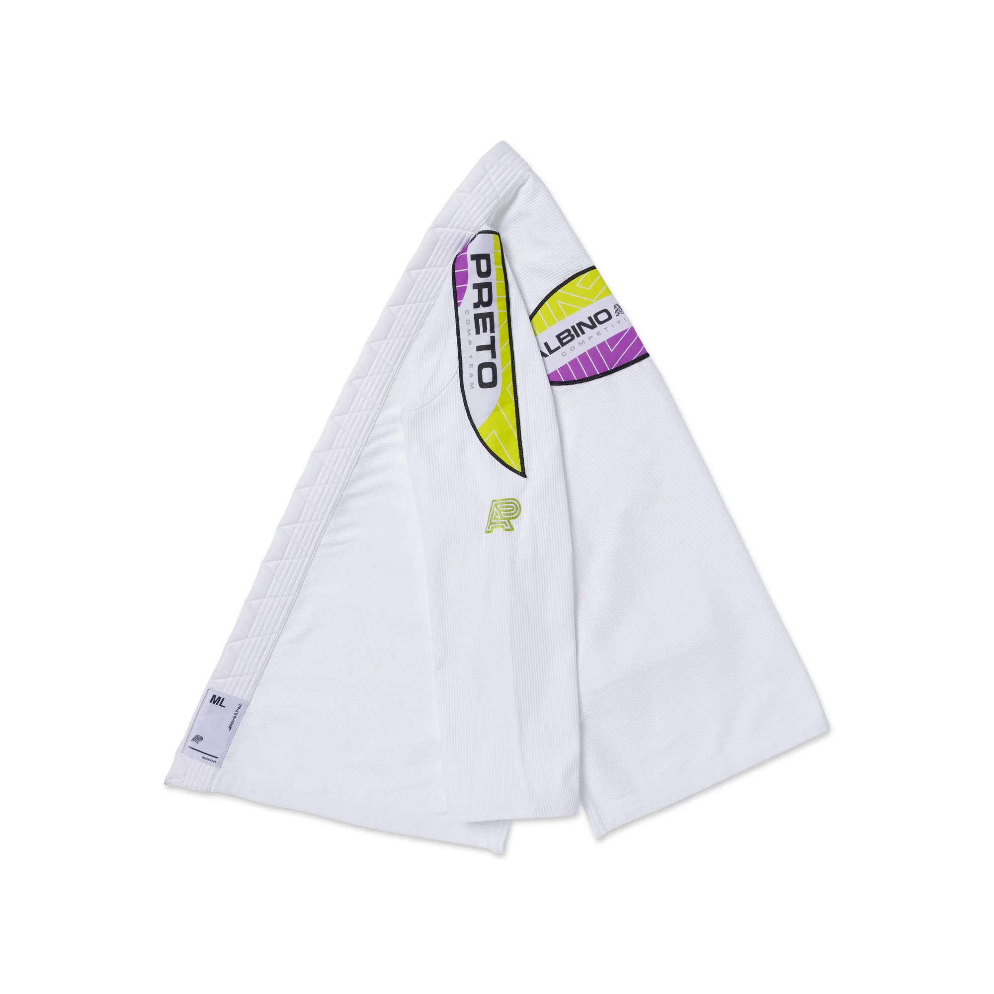 Albino and Preto PGL Comp White Gi – back view