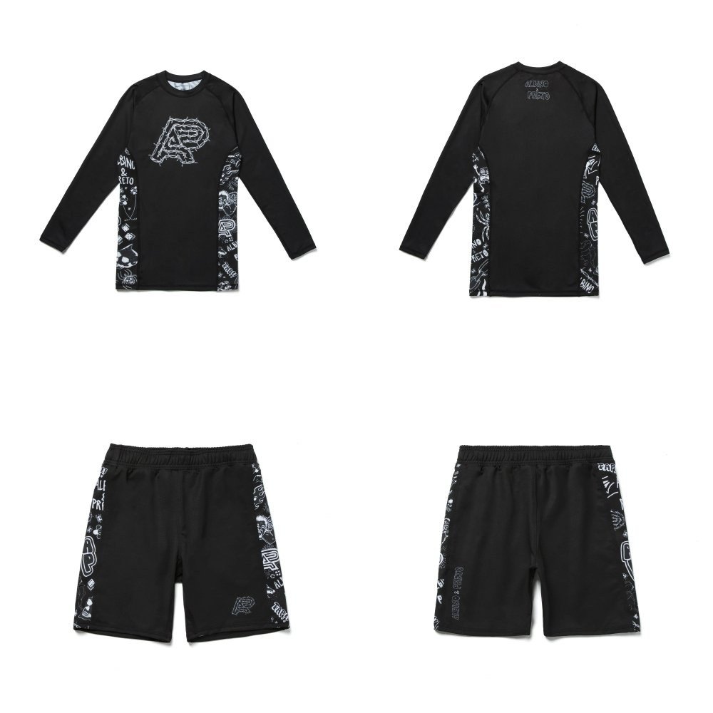 Albino and Preto Gigliotti Rashguard Set – front view