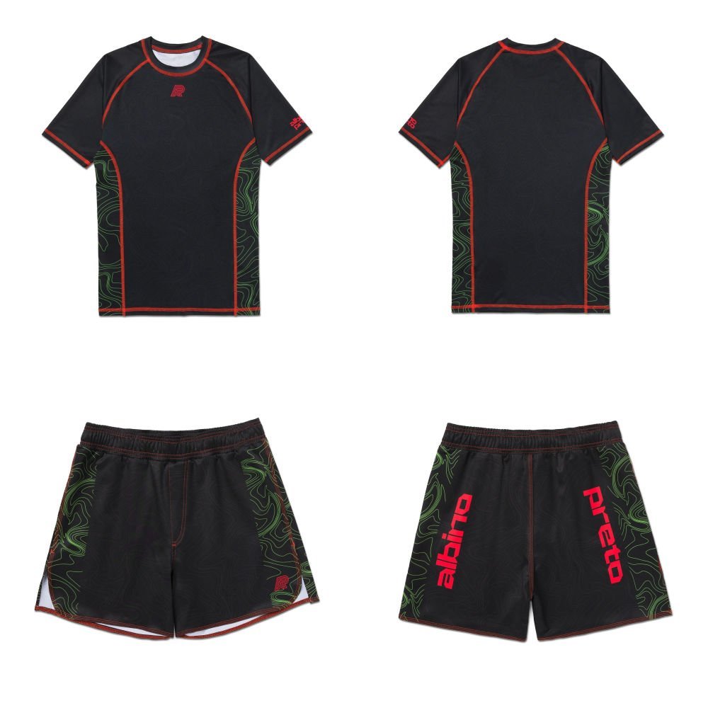 albino and preto elektronic rashguard set