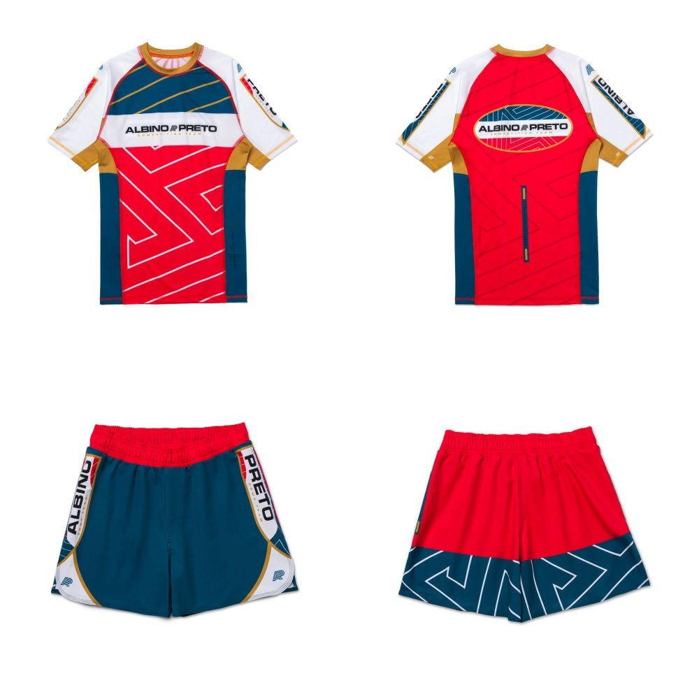Albino and Preto BRG Comp Rashguard Set – front view
