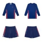 Albino and Preto Wrasse Navy Rashguard Set – front view