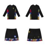 Albino and Preto Fundamental Rashguard Set – front view