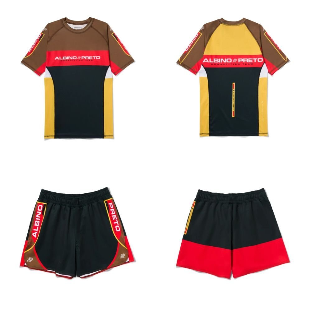Albino and Preto RGB COMP Rashguard Set – front view