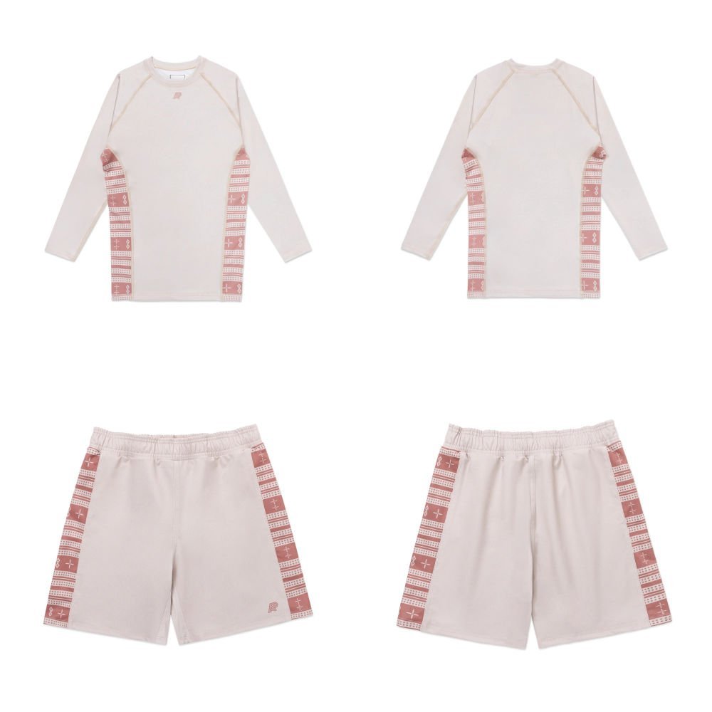 albino and preto thaqafa rashguard set