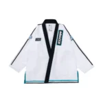 Albino and Preto Apex White Gi – front view