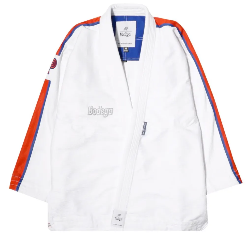 Albino and Preto Bodega White Gi – front view
