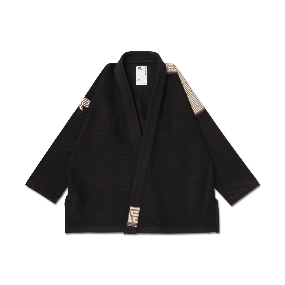 Albino and Preto POC Herringbone Gi – front view