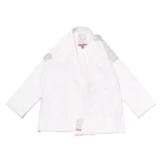Albino and Preto Herringbone White Gi – front view