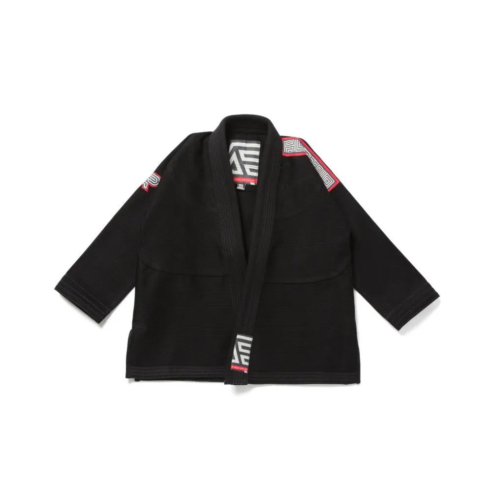 Albino and Preto Q3 Herringbone Classic Gi – front view