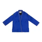 Albino and Preto RS350 Blue Gi – front view