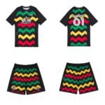 Albino and Preto Bob Marley Rashguard Set – front view
