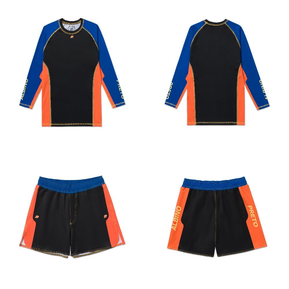 albino and preto oby rashguard set
