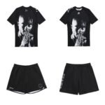 Albino and Preto Tupac Short Sleeve Set – front view