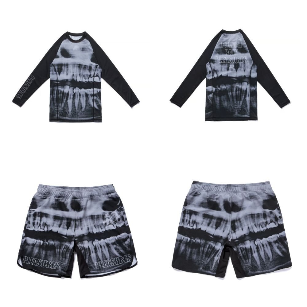 Albino and Preto Pleasures Rashguard Set – front view