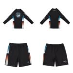 Albino and Preto Liquid Flow Rashguard Set – front view