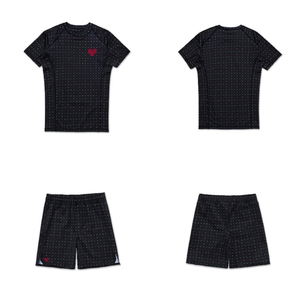 albino and preto love rashguard set