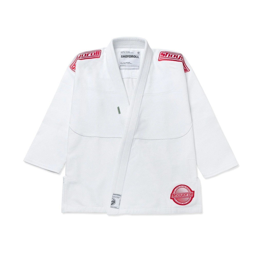shoyoroll-crimson-competitor-white-gi-1-1.jpg Shoyoroll Crimson Competitor White Gi – Authentic Shoyoroll BJJ Kimono - Image 1