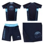 Shoyoroll Wireframe Blue Rash Guard and Shorts Set – BJJ No-Gi Kit (Sizes XS–XL)
